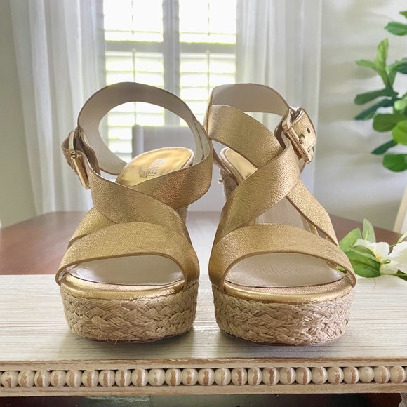 Michael Kors Gold Wedges - Picture 2 of 11